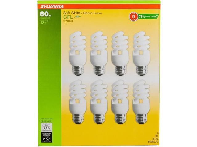 Sylvania 13W CFL T2 Spiral Light Bulb, 60W Equivalent