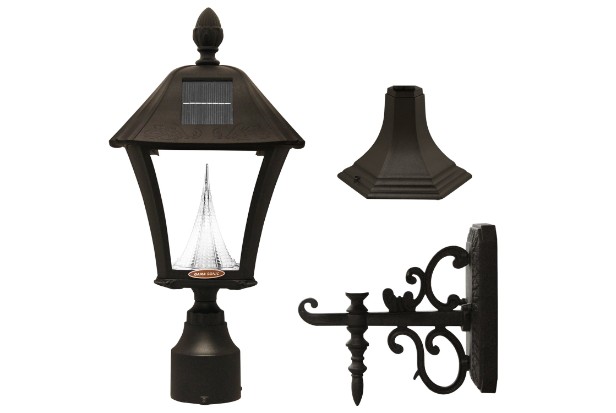 Gama Sonic GS-106FPW-B Baytown Lamp Outdoor Solar Light